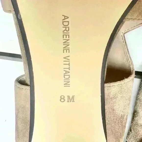 Adrienne Vittadini Tan Suede Gerlinda Open Toe Cutout Heels Size 8 M - Picture 10 of 11